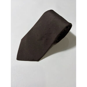 John Weitz Brown Textured Silk Tie Classic Minimal Pattern Vintage USA